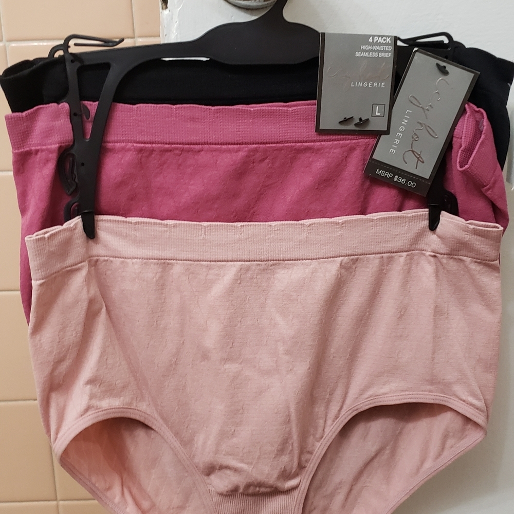 NWT IcyHot Lingerie High Waist Seamless Briefs, 3pk Multicolor Panties. Sz L $35